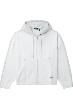 FIVE CM Logo-appliqué zip-up hoodie