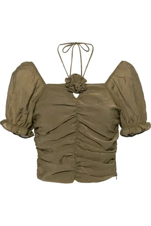 B+AB Floral-appliqu?? halterneck top