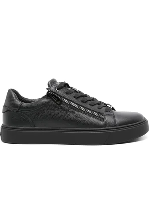 Calvin Klein Logo-debossed leather sneakers