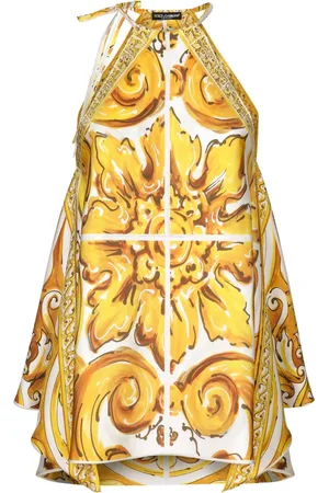 Dolce & Gabbana Majolica-print halterneck top