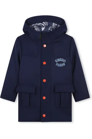 Kenzo Logo-appliquéd hooded coat