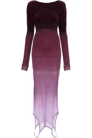 The Attico Ombré ribbed-knit midi dress