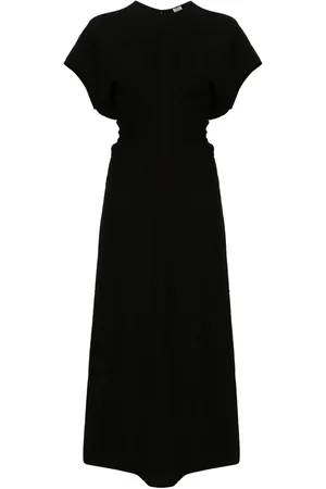 Totême Slouch-waist plissé midi dress