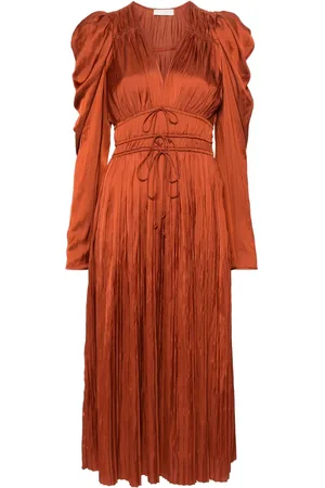 ULLA JOHNSON Lelou pliss?? midi dress