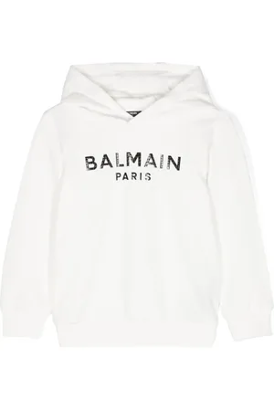 Balmain Logo-appliqué cotton hoodie
