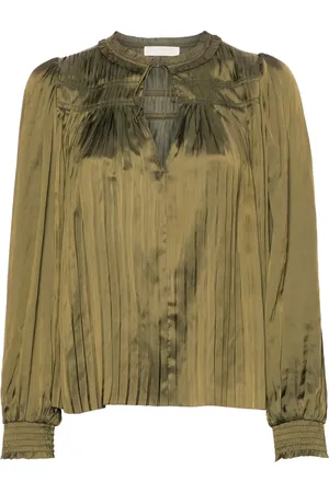 ULLA JOHNSON Leah plissé satin blouse