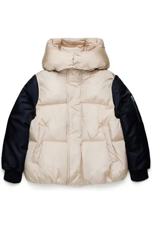 Maison Margiela Logo-appliqué two-tone puffer jacket