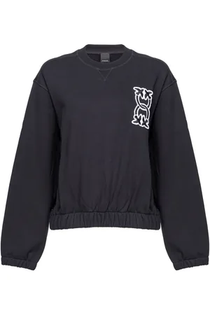 Pinko Love Birds-appliqué cotton sweatshirt