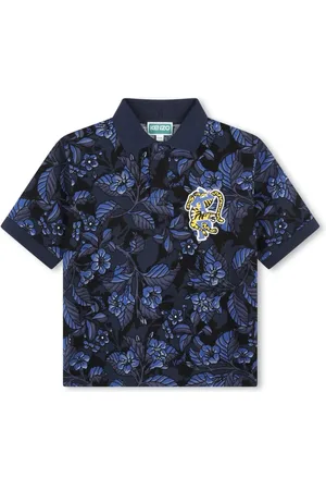 Kenzo Logo-appliqué floral-print polo shirt