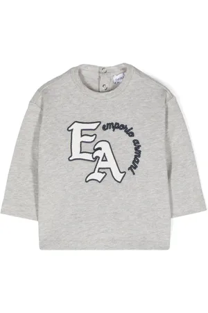Emporio Armani Logo-embroidered mélange T-shirt