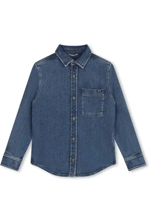 HUGO BOSS Logo-appliqué denim shirt