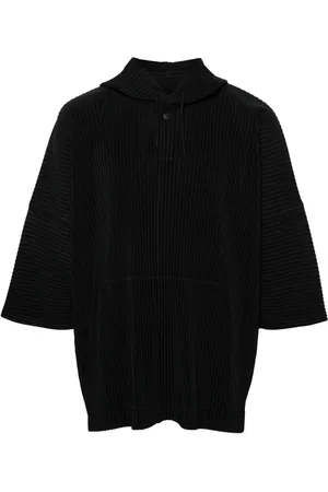 Issey Miyake Mc June pliss?? hooded T-shirt