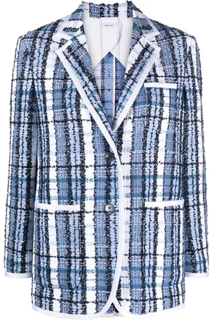 Thom Browne Tartan-checked boucl?? blazer
