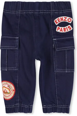 Kenzo Appliquéd twill cargo pants