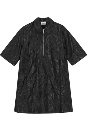 Ganni Short-sleeve cloqué mini dress