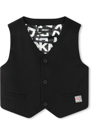 DKNY Logo-appliqué buttoned waistcoat