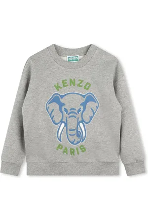 Kenzo Logo-embroidered mélange-effect sweatshirt