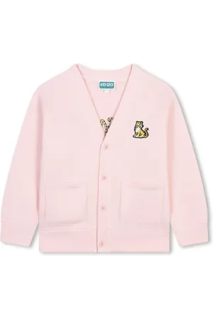 Kenzo Tiger-appliqué fleece-texture cardigan