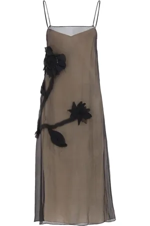 Marni Floral-appliqué crepon dress