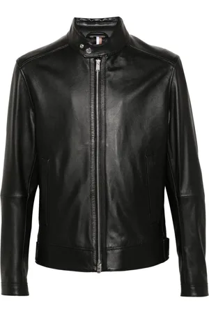 Boss leather jacket mens best sale