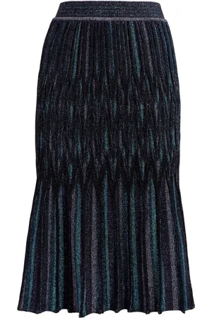 Missoni Lamé diamond-motif flared midi skirt