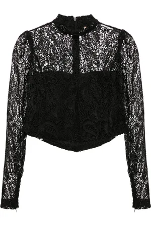 Twin-Set Macramé lace cropped blouse