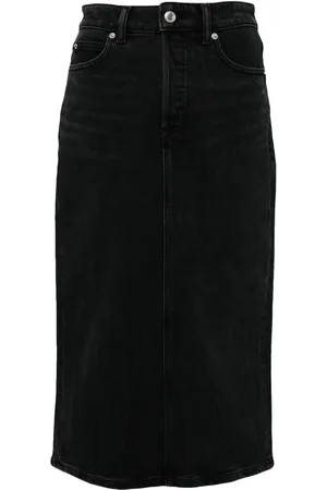 Alexander Wang Appliqu?? denim midi skirt