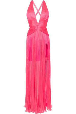 IRIS SERBAN Claire V-neck pliss?? gown