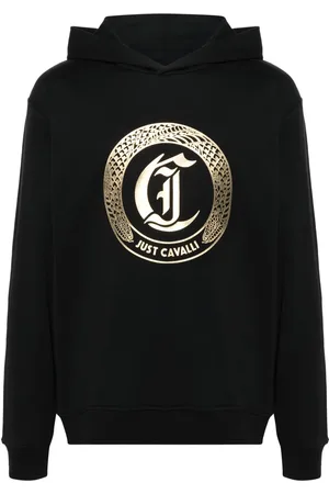 Roberto Cavalli Logo-appliqué hoodie