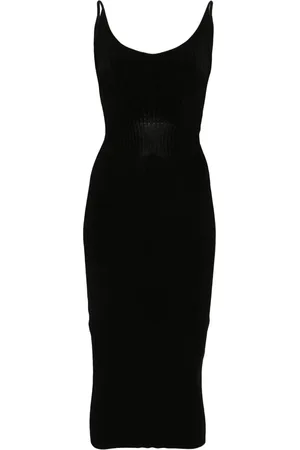 MUGLER Sleeveless knitted midi dress
