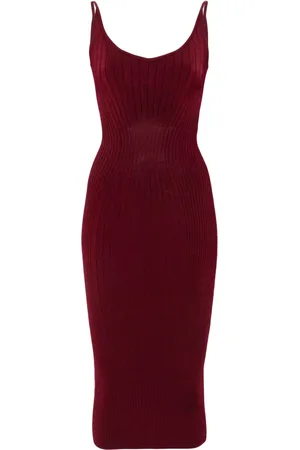 MUGLER Sleeveless knitted midi dress
