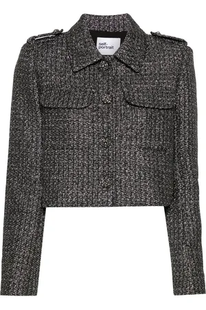 Self-Portrait Metallic bouclé jacket