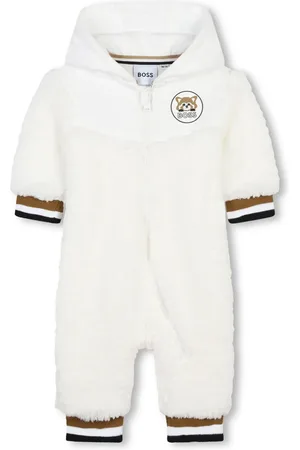 HUGO BOSS Logo-appliqué faux-sherling romper