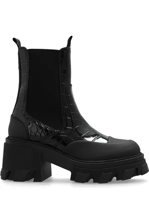 Ganni 80mm crocodile-embossed Chelsea boots