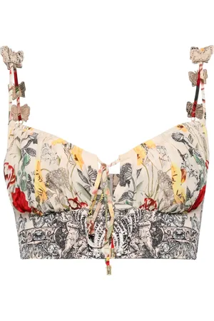 Camilla Butterfly-appliqu?? bustier top