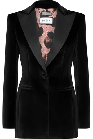 Philipp Plein Skull-appliqué velvet blazer