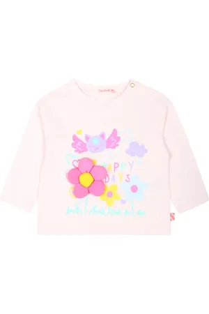 Billieblush Floral-appliqué long-sleeve T-shirt