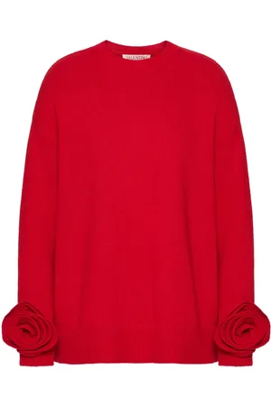 VALENTINO GARAVANI Rose-appliqué sweater