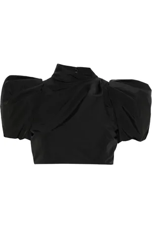 Moschino Puff-sleeve cropped top
