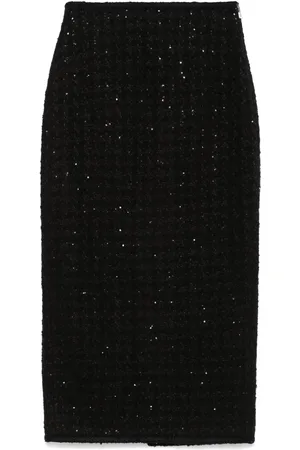 ROTATE Bouclé midi skirt