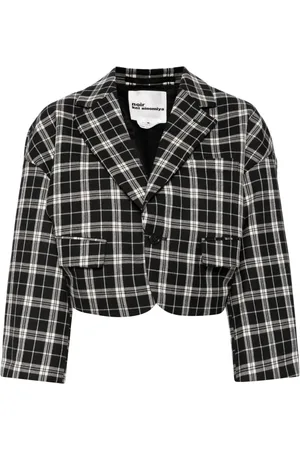 NOIR KEI NINOMIYA Checked cropped blazer