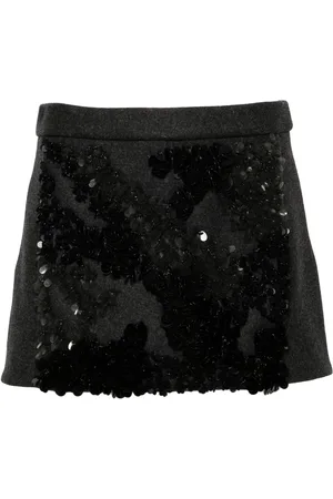 Plan C Sequined mélange-effect mini skirt