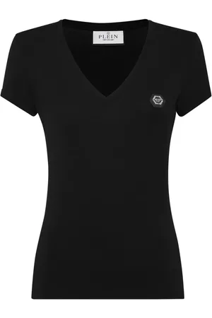 Philipp Plein Logo-appliqué V-neck T-shirt