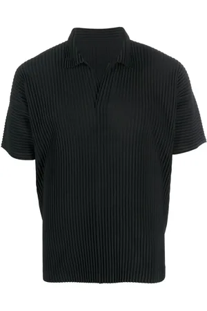 Issey Miyake Basic pliss?? polo shirt