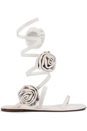 LE SILLA Goddess floral-appliqu?? leather sandals