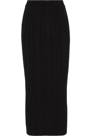 Balmain Pliss??-effect midi skirt