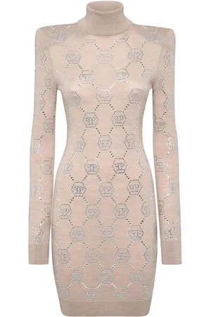 Philipp Plein Crystal-embellished monogram mini dress