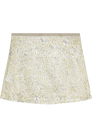 Ganni Metallic cloqué mini skirt