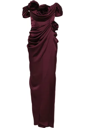 Ana Radu Floral-appliqu?? draped gown
