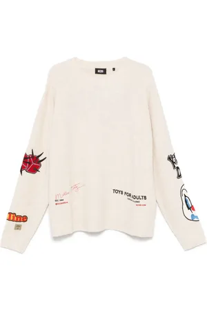 GCDS Patch-detailing boucl?? sweater